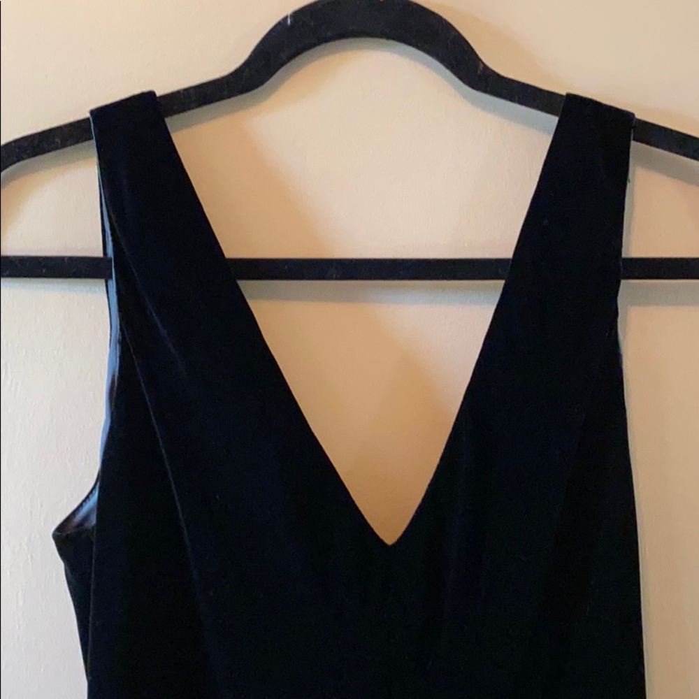 Midi black v neck velvet Ralph Lauren dress size 8